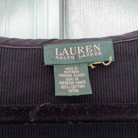 Navy ribbed Lauren Ralph Lauren thermal top - Picture 3 of 6